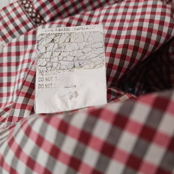 Vintage 90s Y2K Men's MOSCHINO Button Shirt Medium Short Sleeve Cotton Checkered - Picture 7 of 7